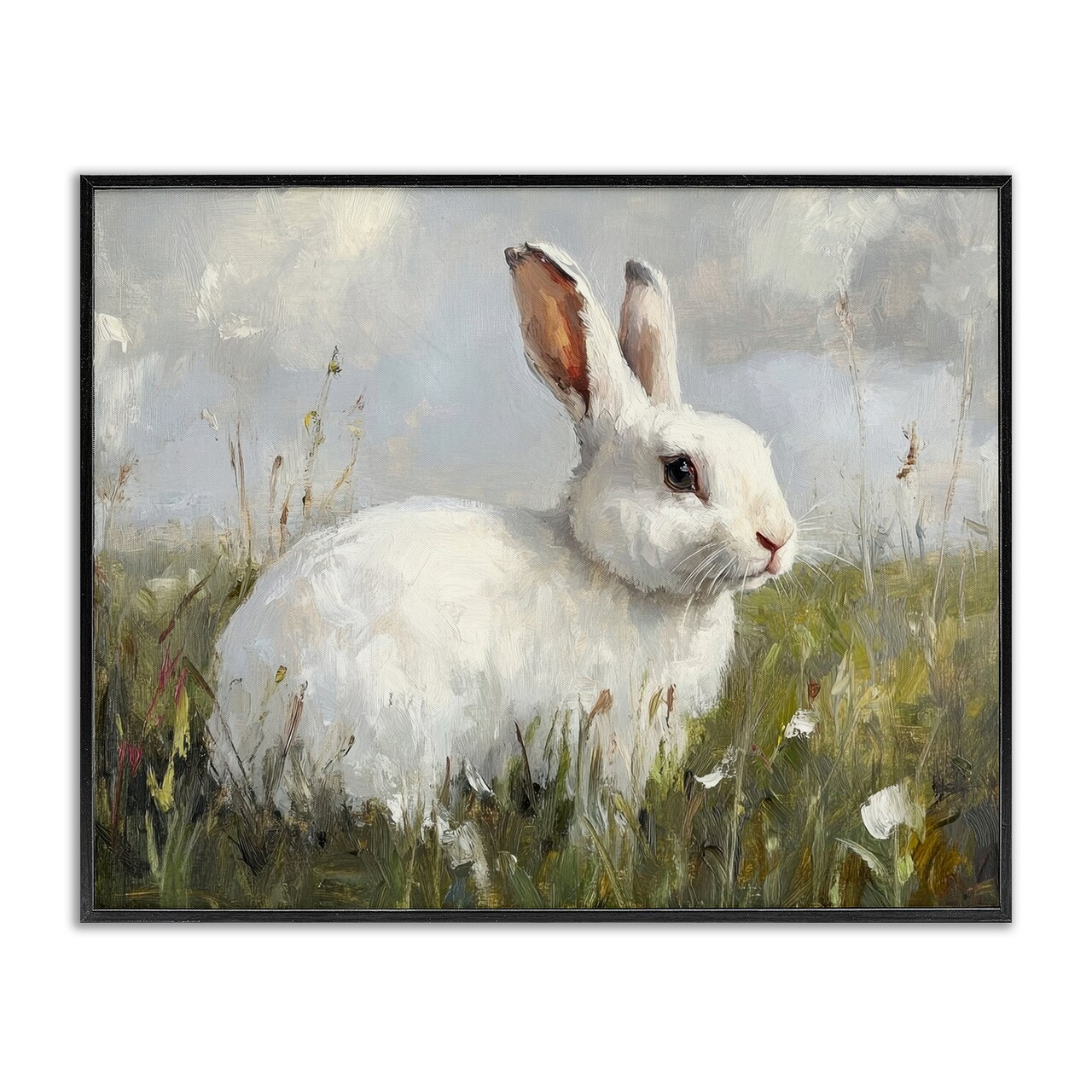 Stupell Industries Wild Bunny Portrait Framed Giclee, design by Petal Prints Design